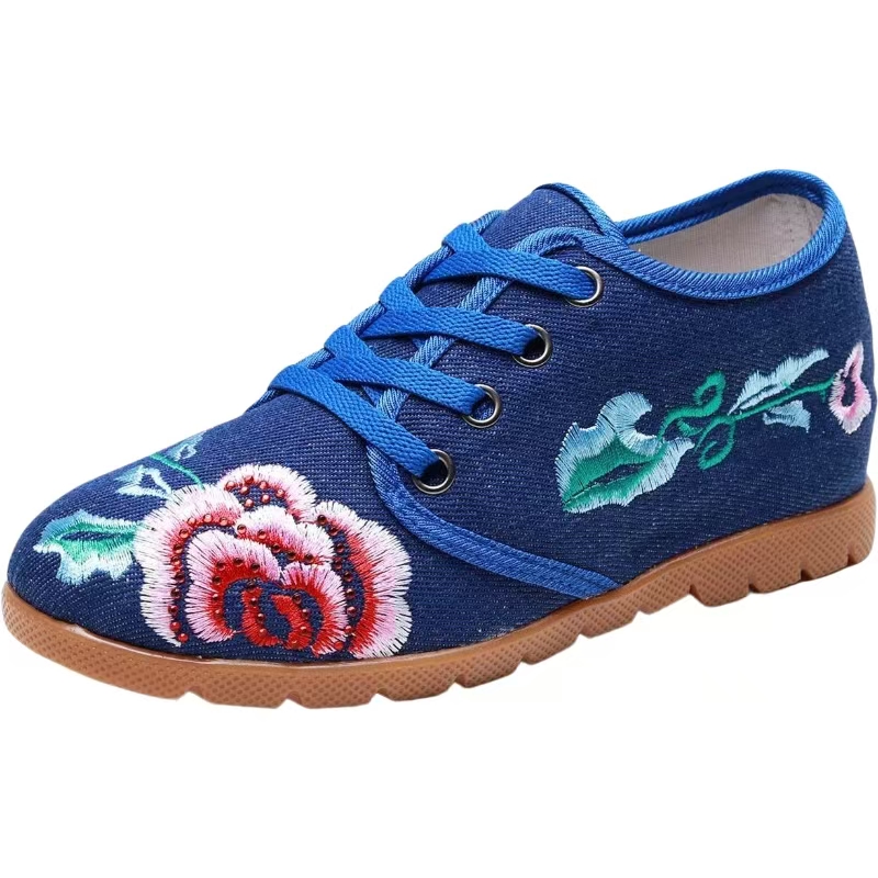Ethnic Fabric - Femme augmenté interne brodé tissu chaussures