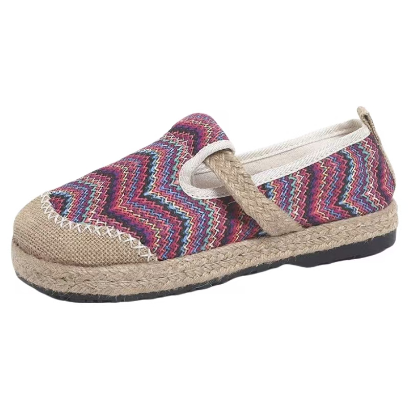 Ethnic Fabric - Chaussures en tissu rayées de grande
