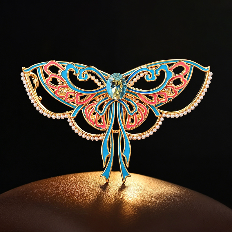 Ethnic Fashion Runway - Broches ethniques bleues avec nœud en