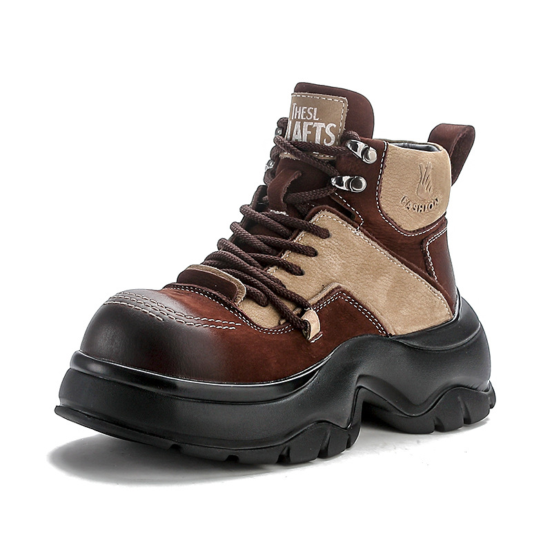 Ethnic And Fashion - Bottines compensées en cuir véritable de
