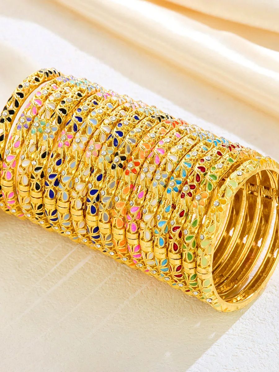 Ethnic Fashion In Dubai - Bracelet manchette en émail coloré pour
