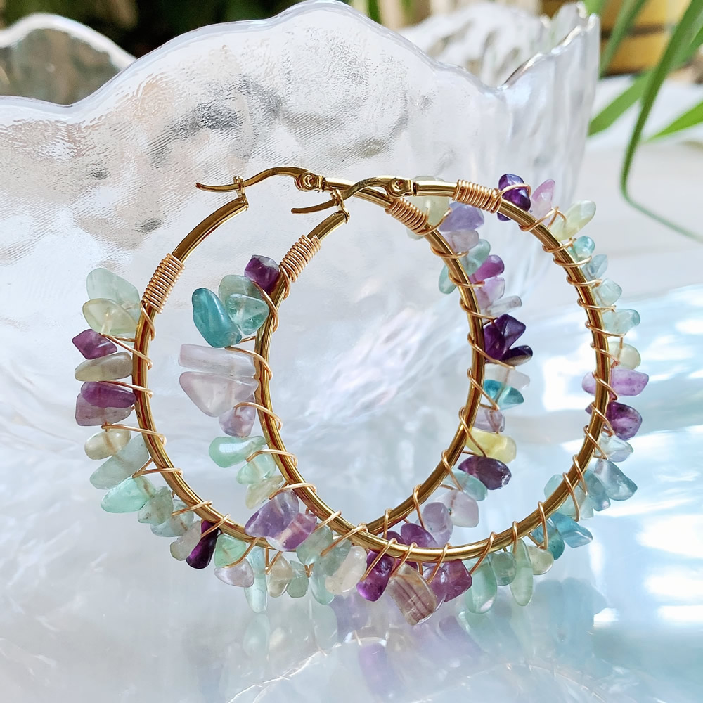 Boucle d'oreille cerceau en cr - Aura Ethnic Fashion avis et prix