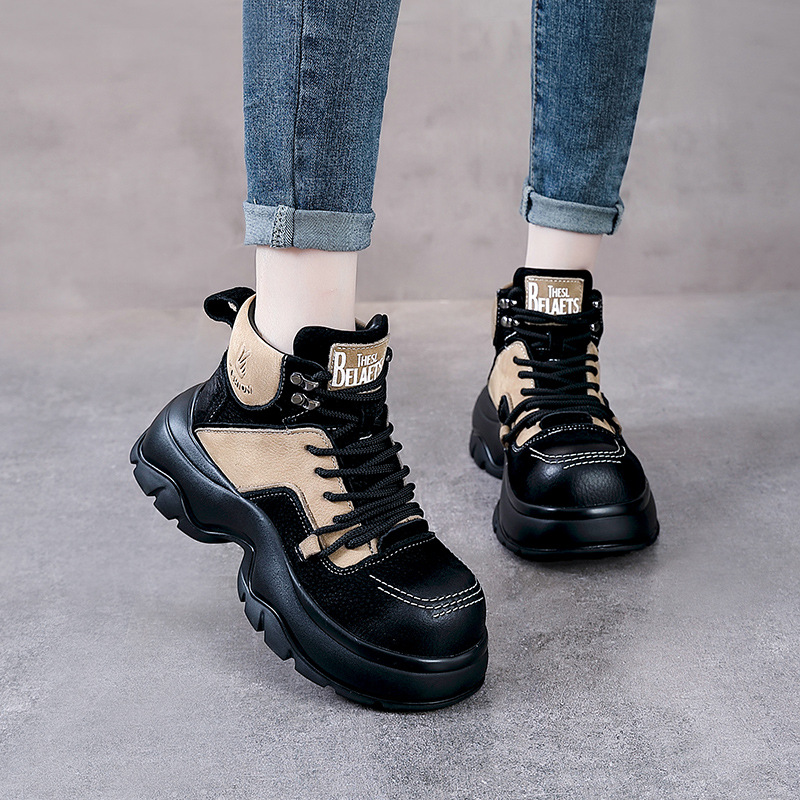 Bottines compensées en cuir vé - Ethnic And Fashion avis et prix