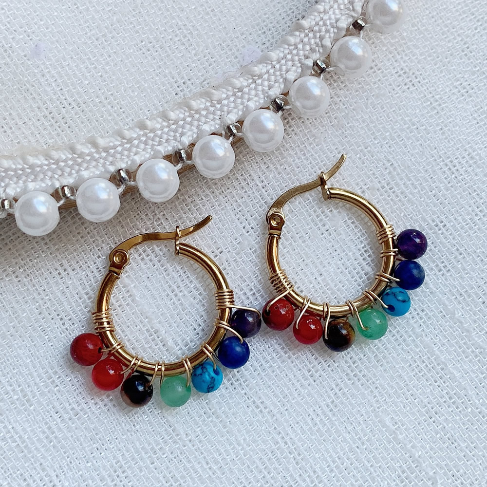 Boucles d'oreilles en pierre n - Aura Ethnic Fashion avis et prix